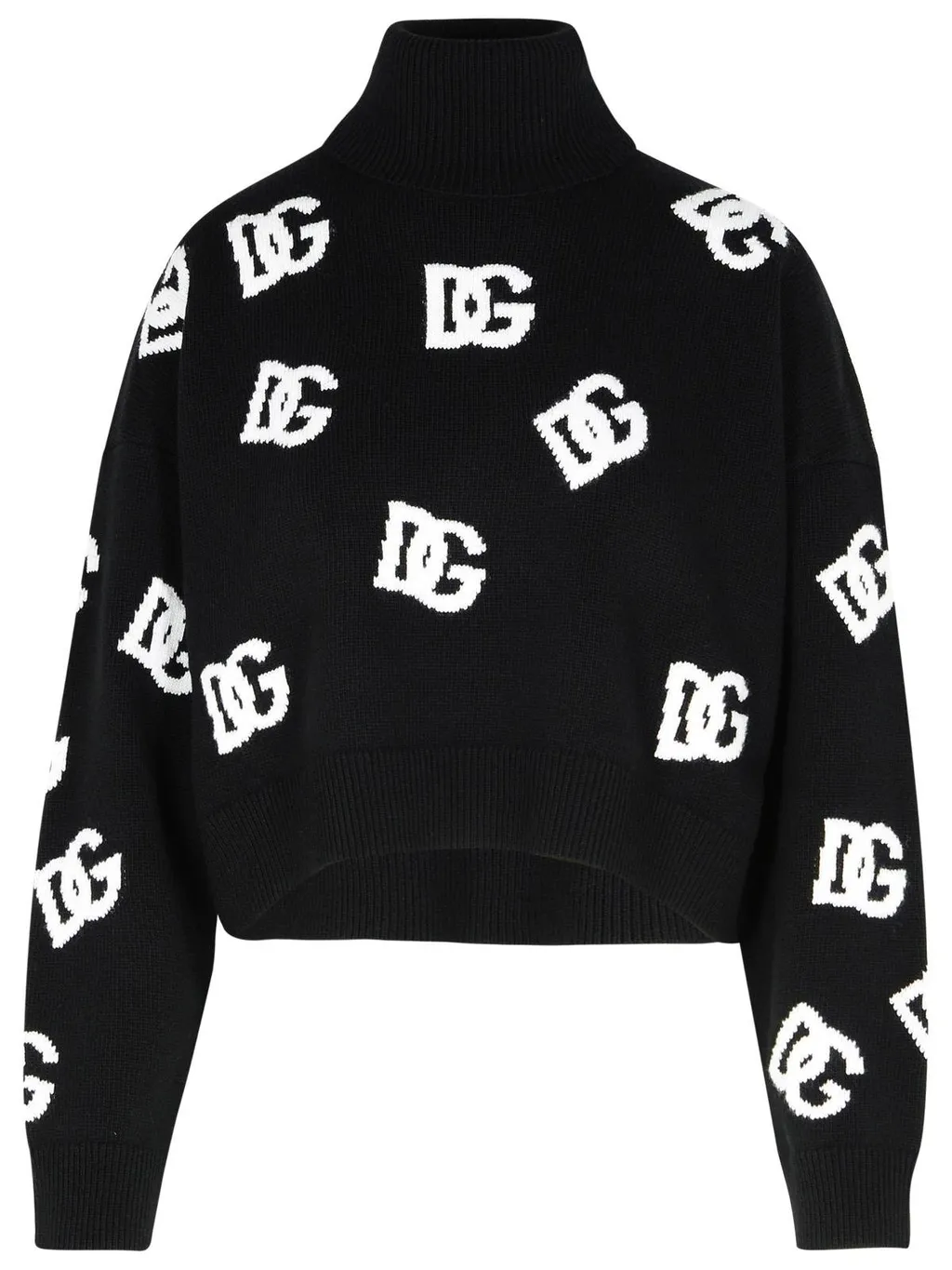 Dg Logo Intarsia High Neck Sweater