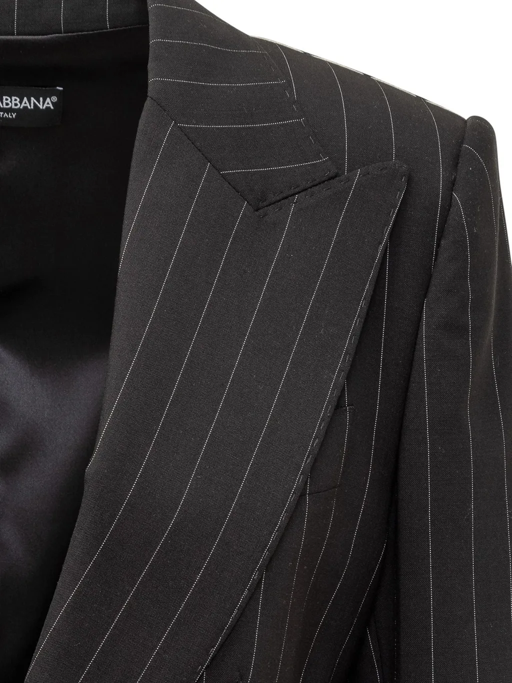 Pinstriped Single-Breasted Tailored Blazer