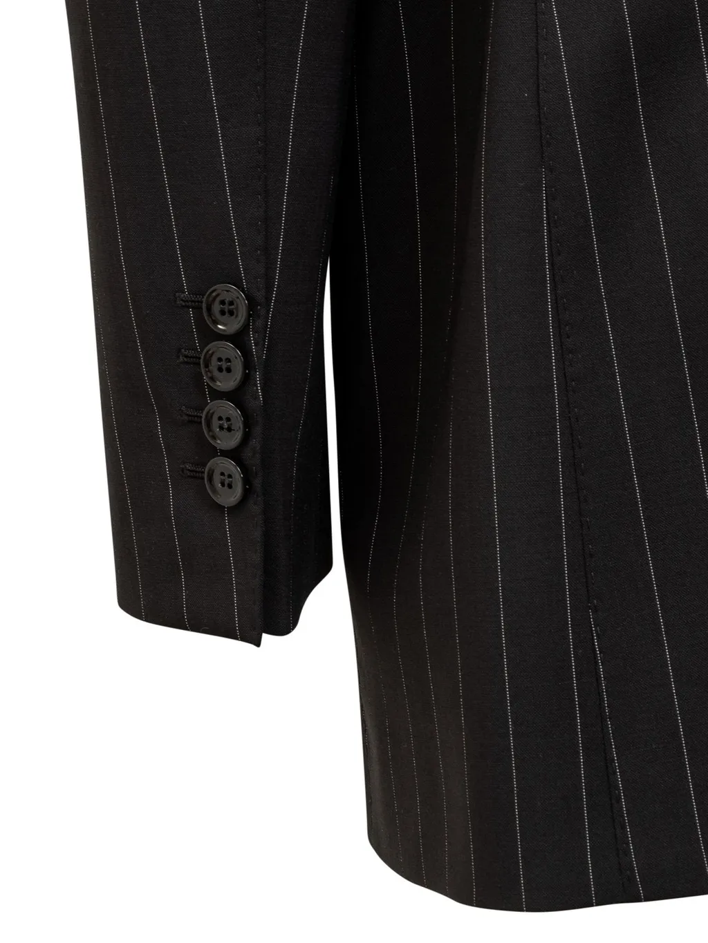 Pinstriped Single-Breasted Tailored Blazer