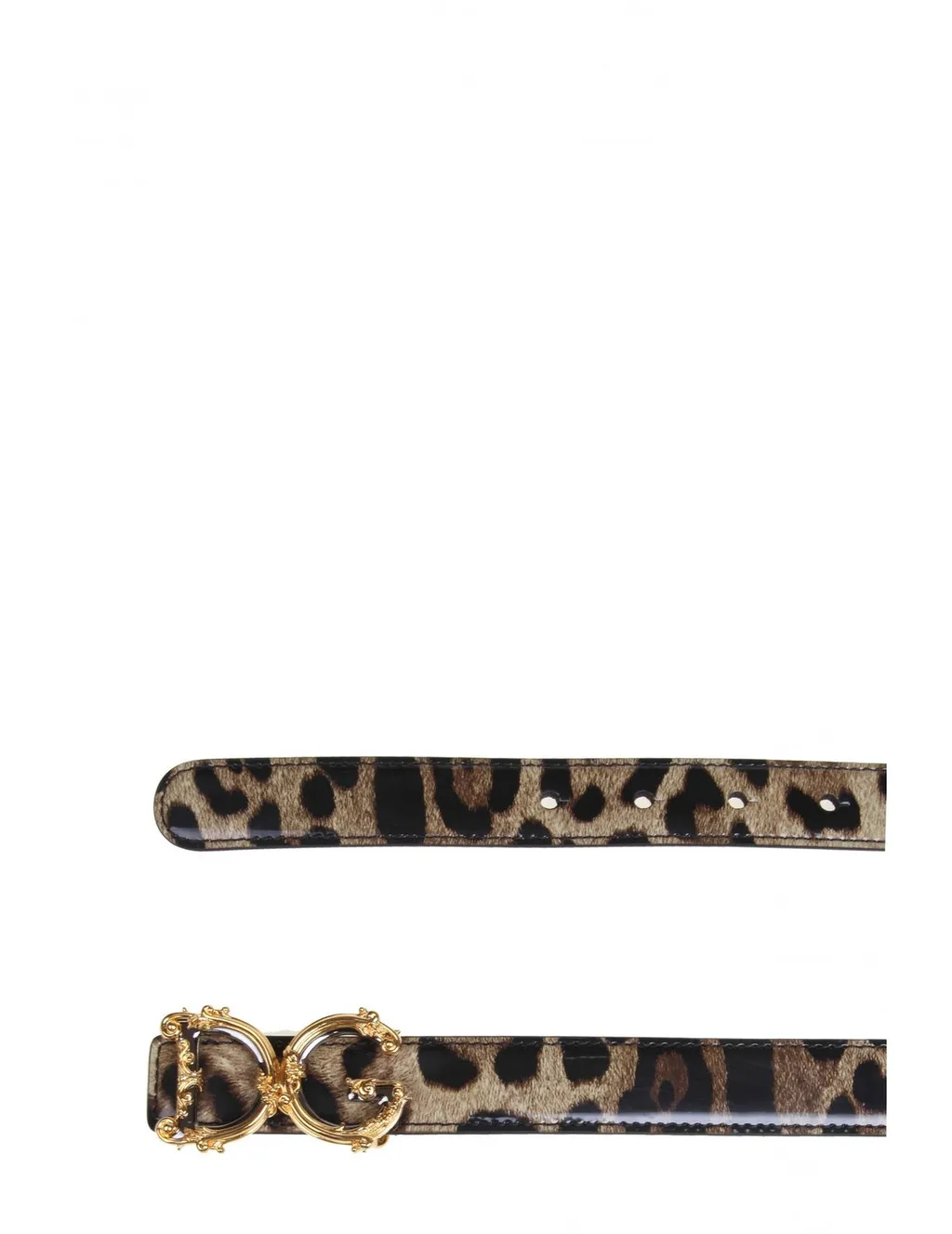 Dg Plaque Leopard Print Belt