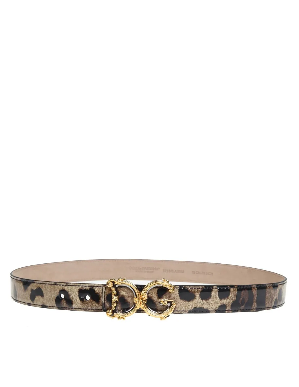 Dg Plaque Leopard Print Belt