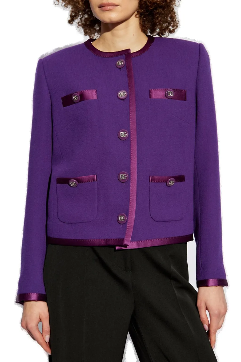 Single-Breasted Crepe Jacket