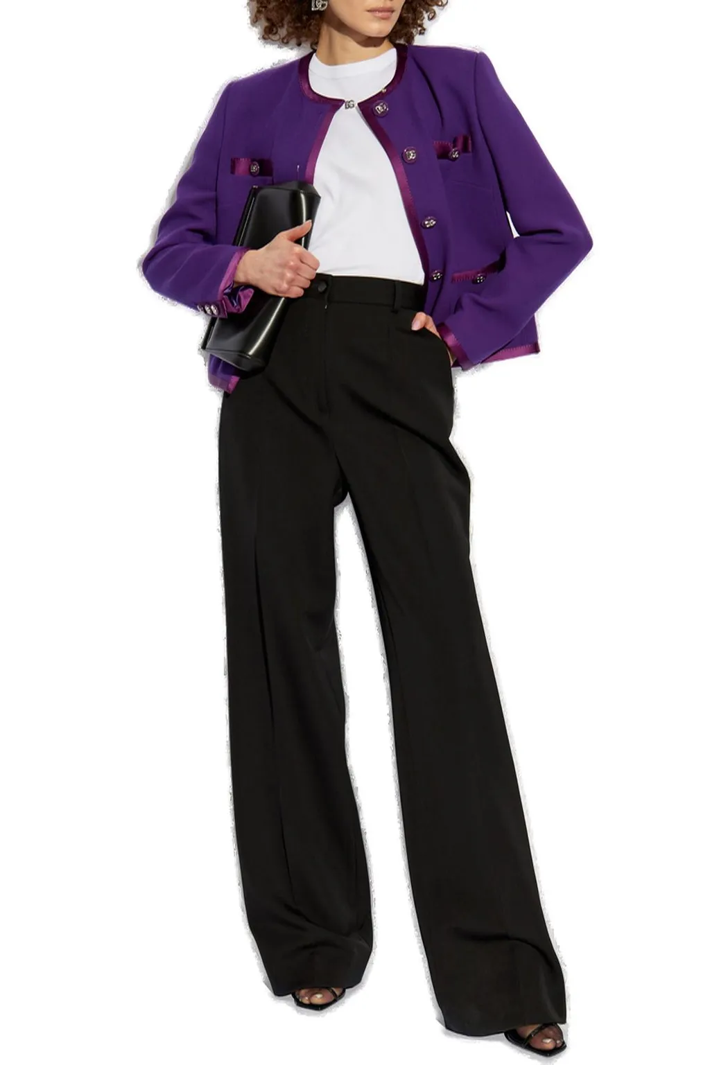 Single-Breasted Crepe Jacket