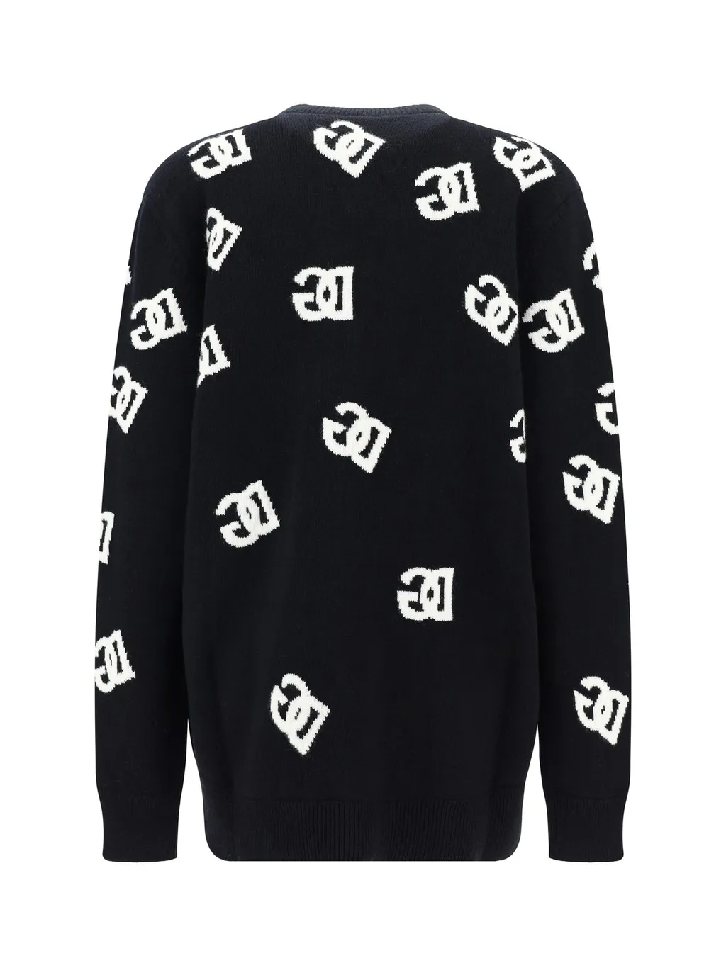 Logo Intarsia Knitted Cardigan
