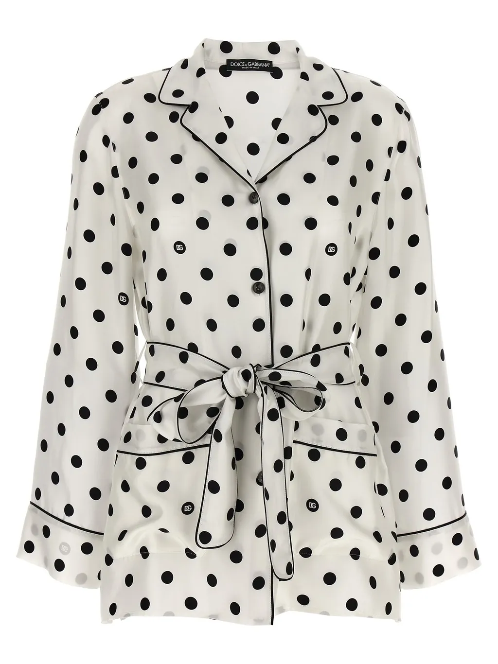 Polka-Dot Printed Pajama Shirt