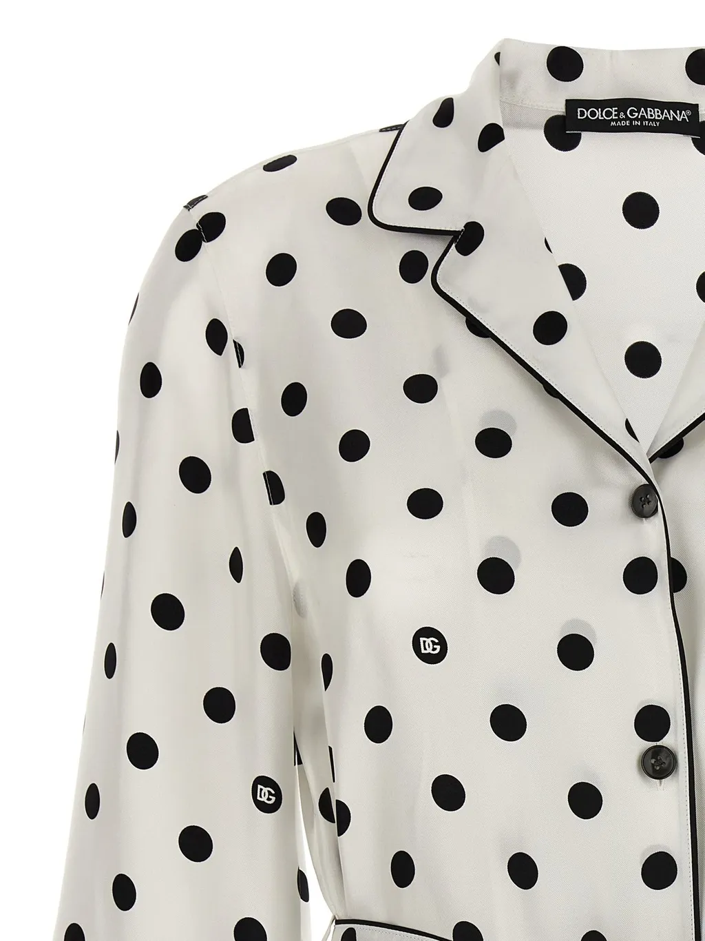 Polka-Dot Printed Pajama Shirt