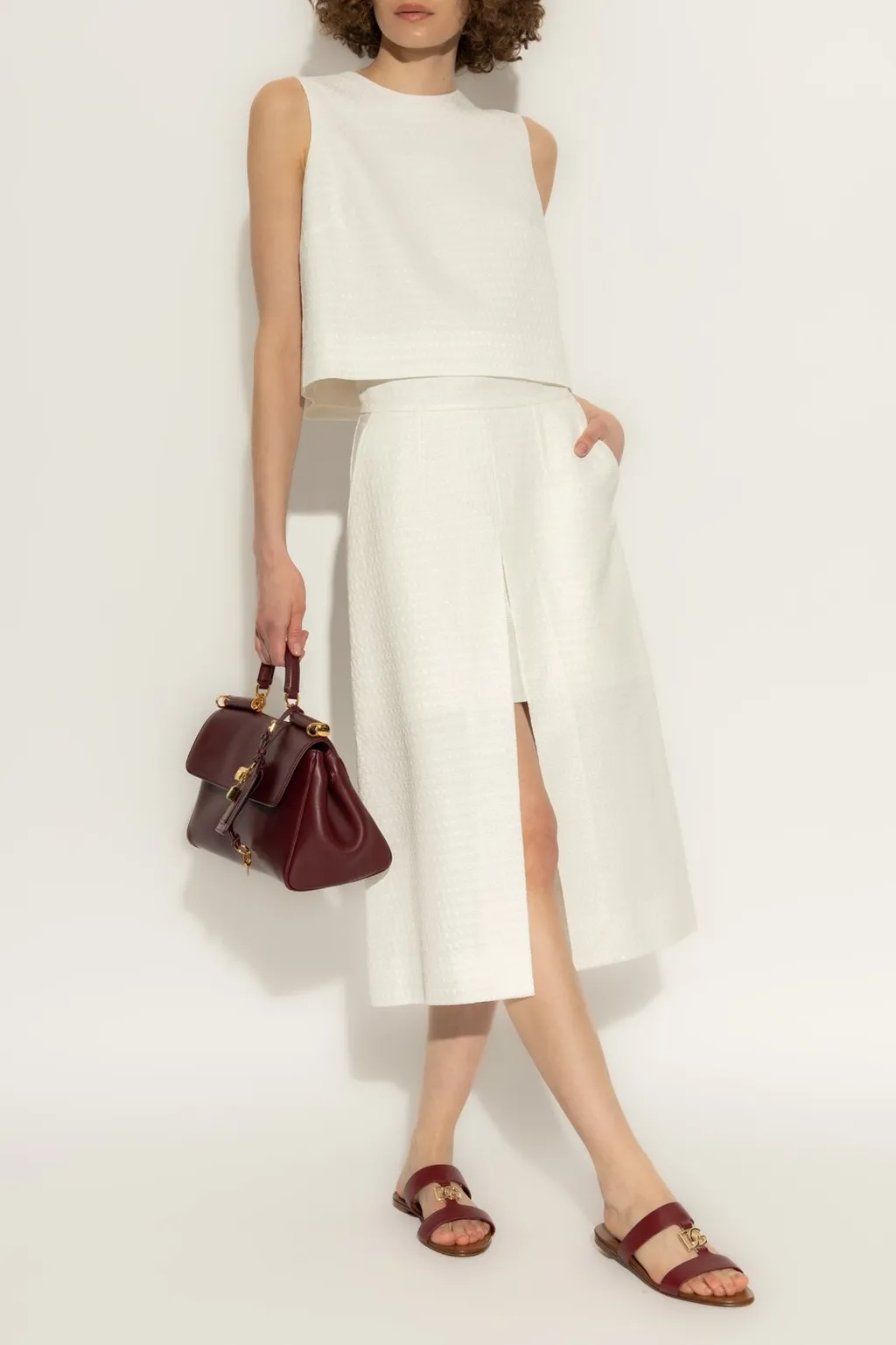 Front Slit Midi Skirt