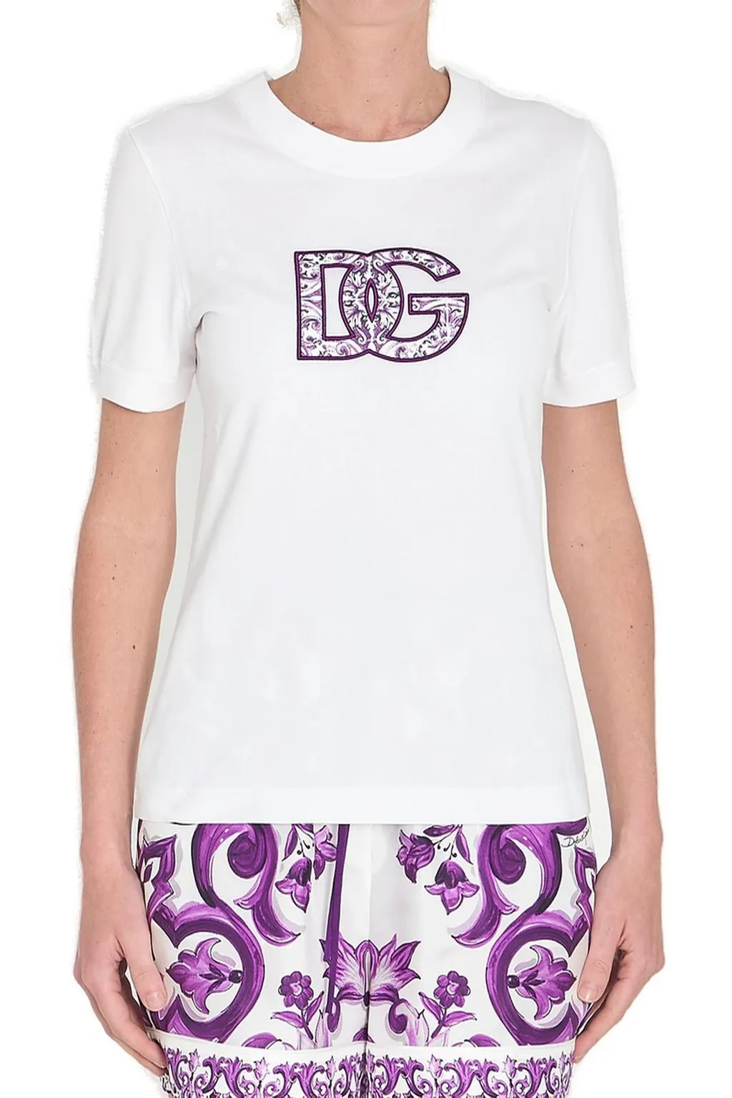 Majolica Printed Crewneck T-Shirt