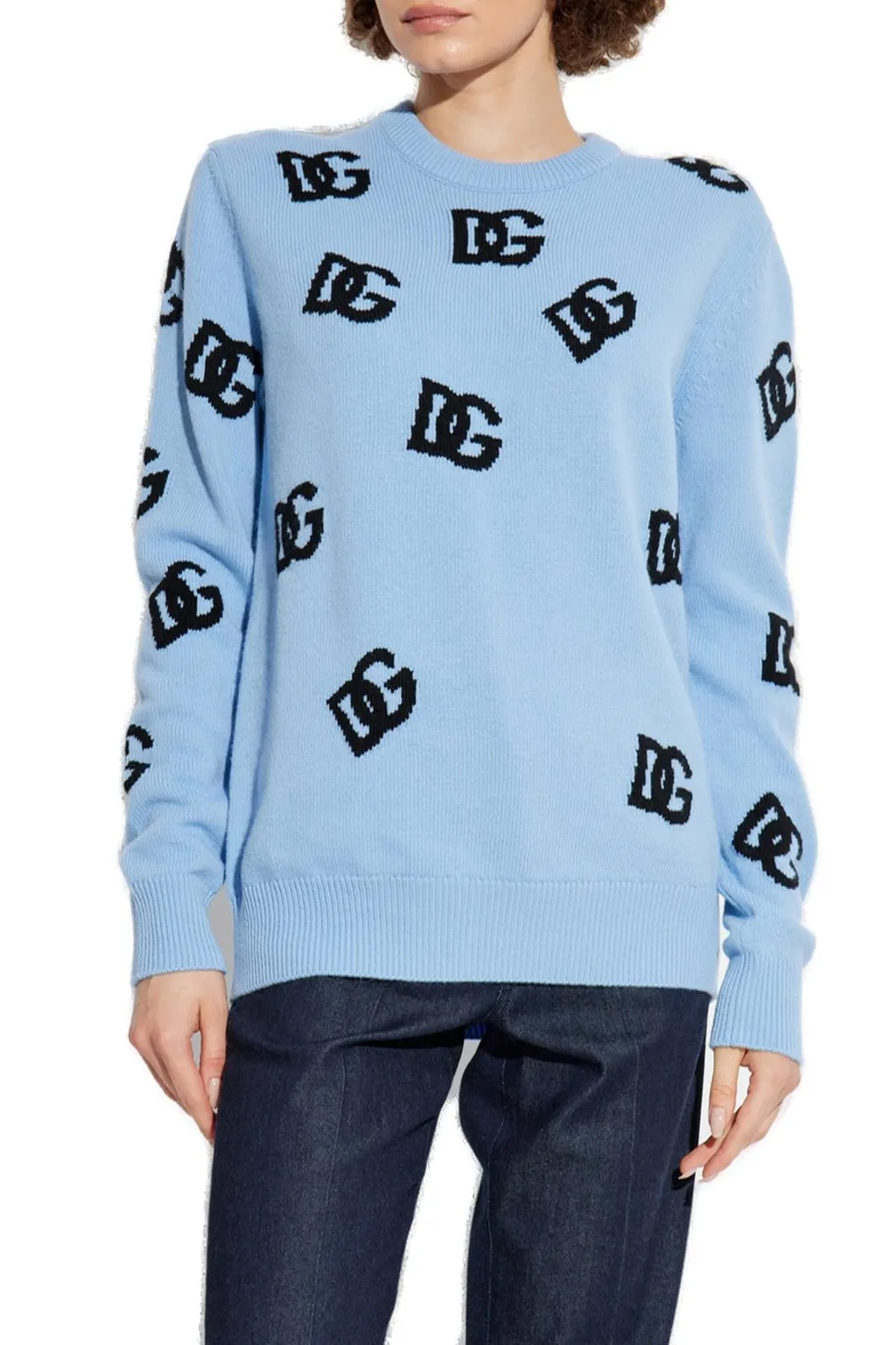 Dg Logo Intarsia Knitted Jumper