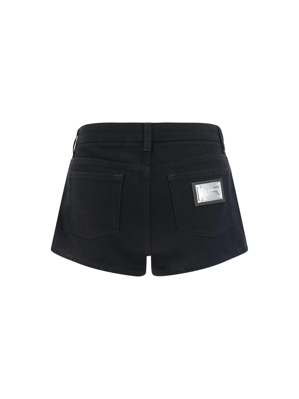 Logo Plaque Denim Shorts