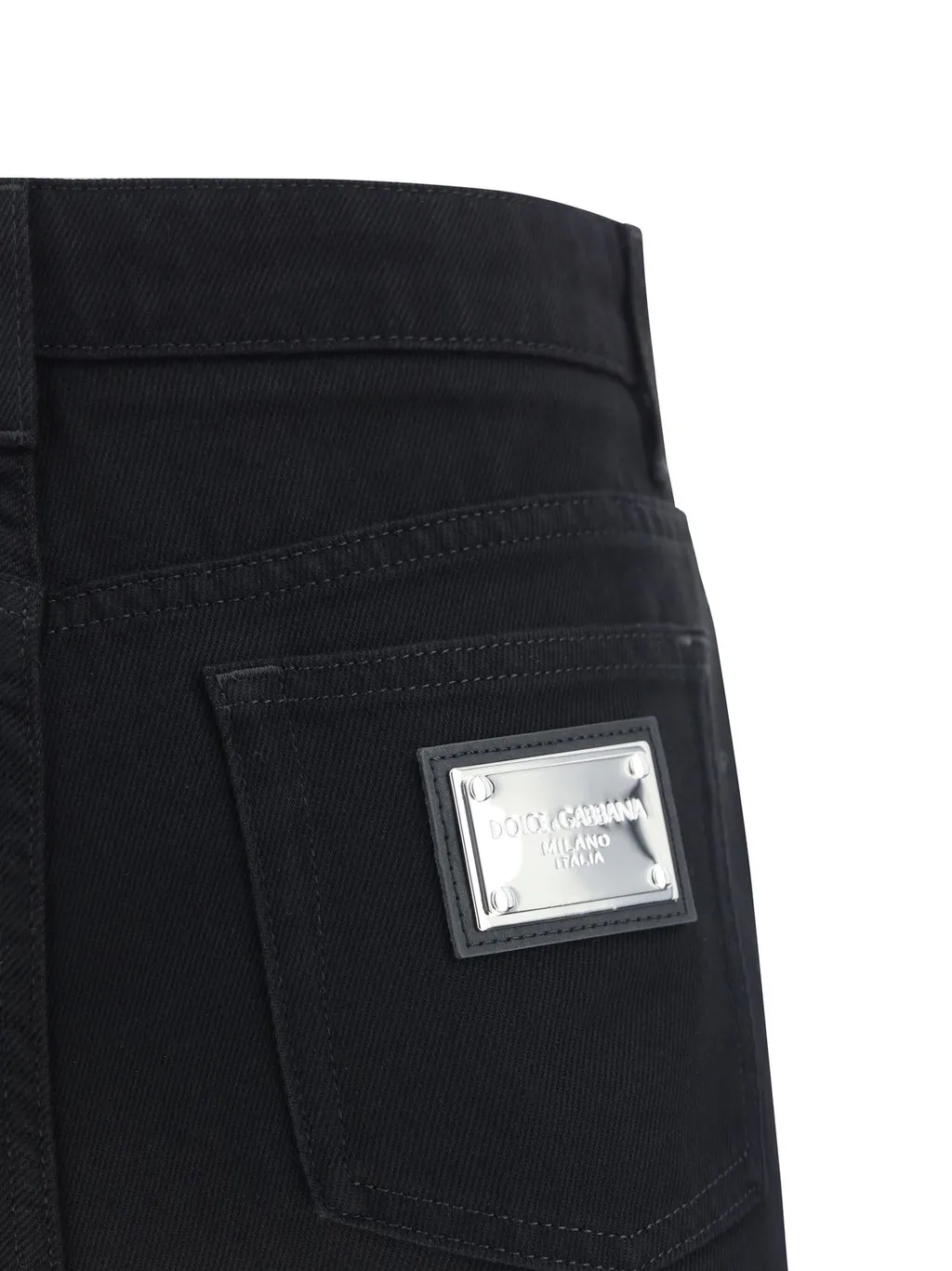 Logo Plaque Denim Shorts
