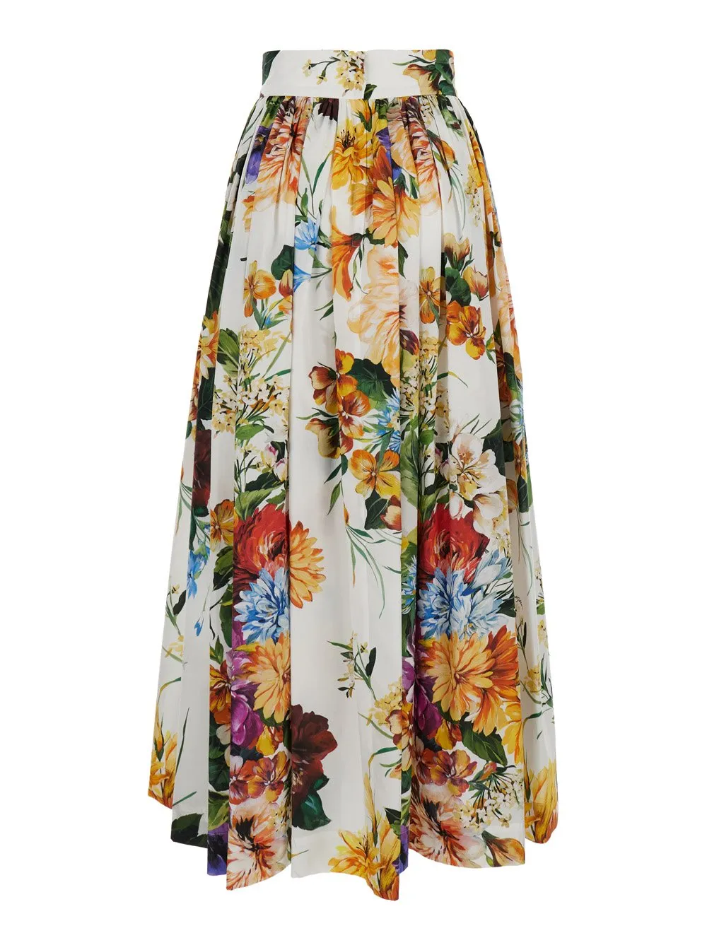 Bouquet Flower-Printed Wide Skirt