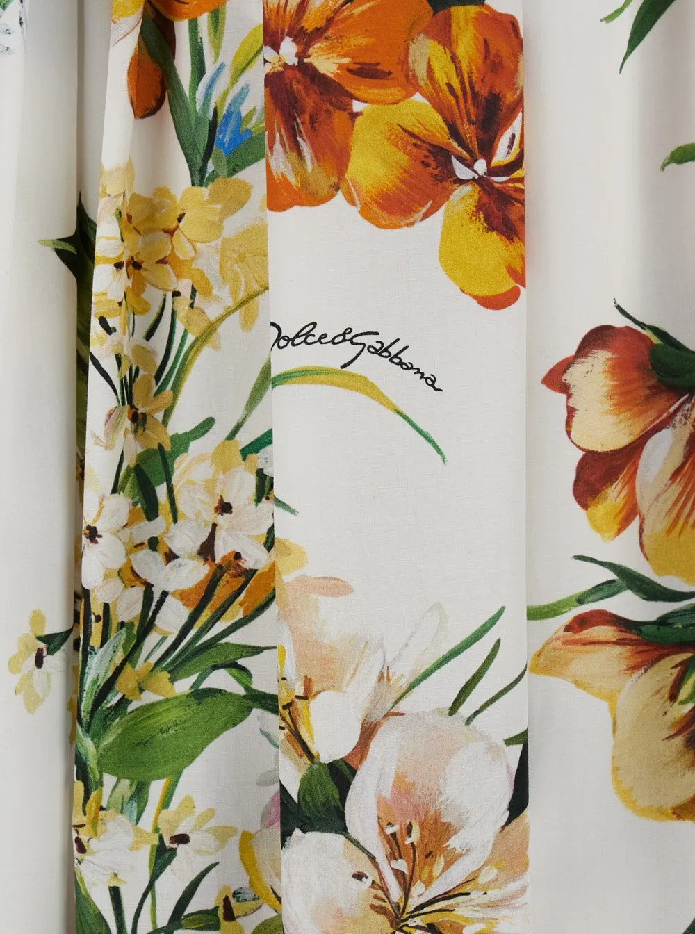 Bouquet Flower-Printed Wide Skirt