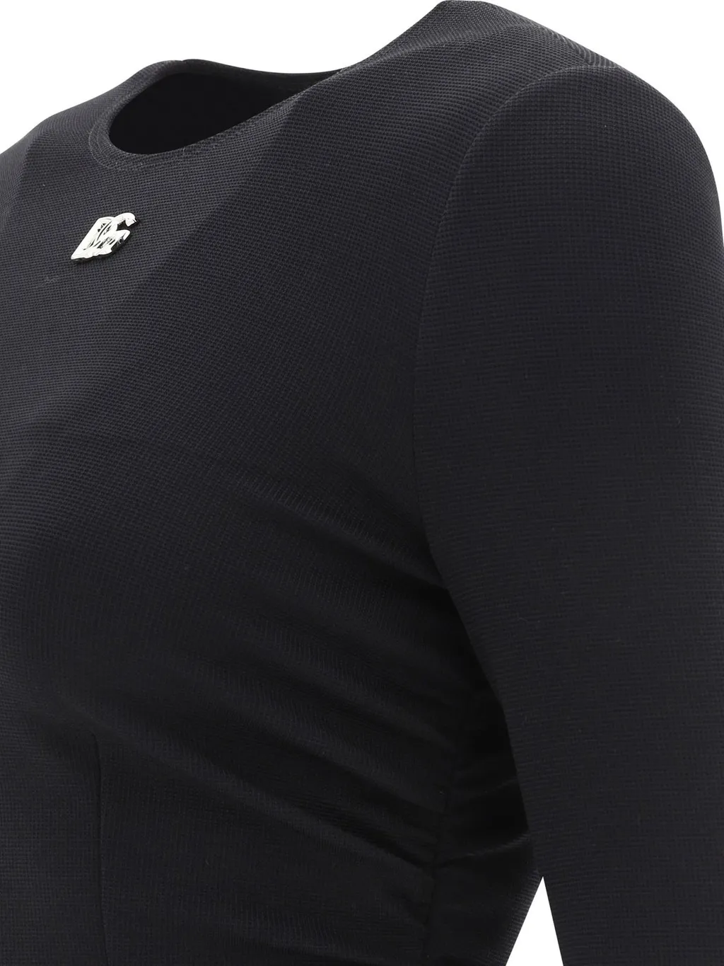 Logo-Plaque Long-Sleeved Crewneck Mini Dress