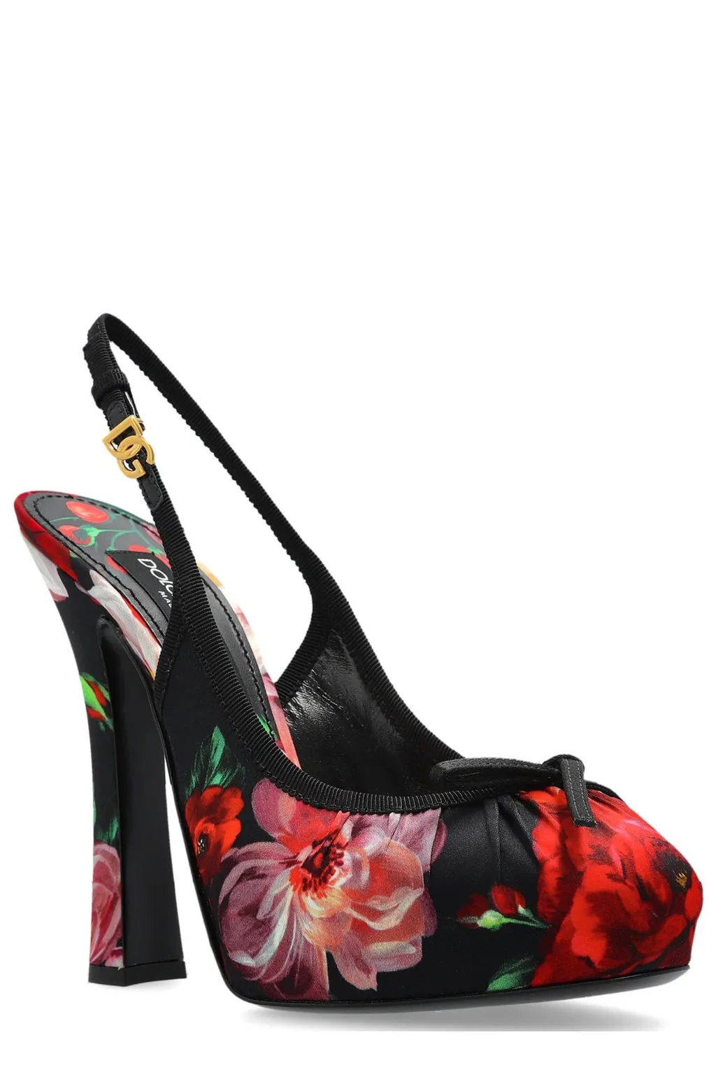 Floral Printed Slingback Pumps