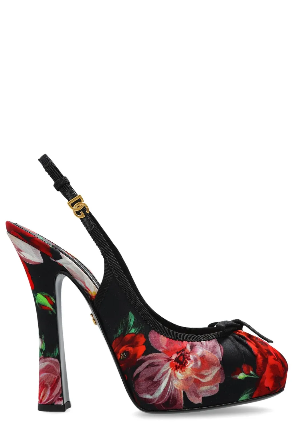 Floral Printed Slingback Pumps