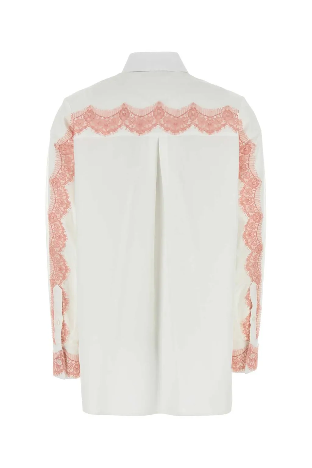 Lace Detailed Oversize Poplin Shirt