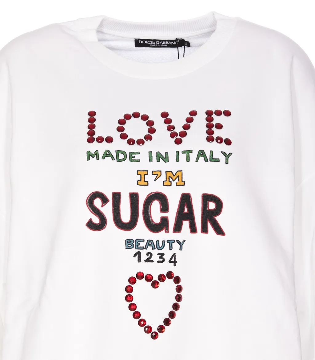 Slogan Printed Jersey Sweatshirt