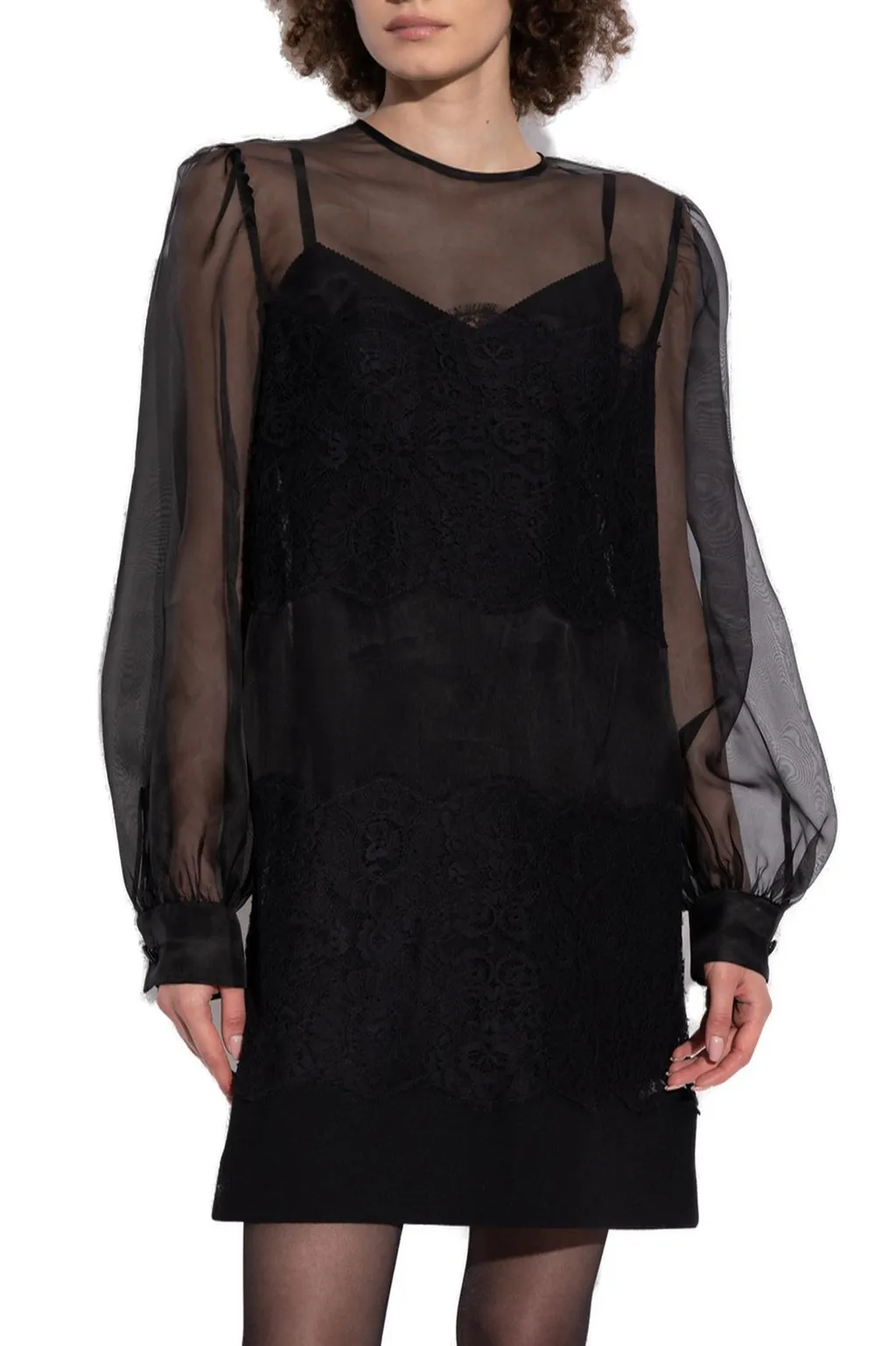 Lace Inlay Mini Dress