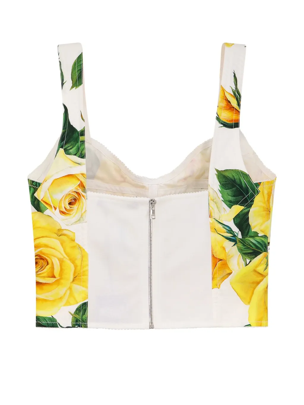 Rose Printed Poplin Corset Top