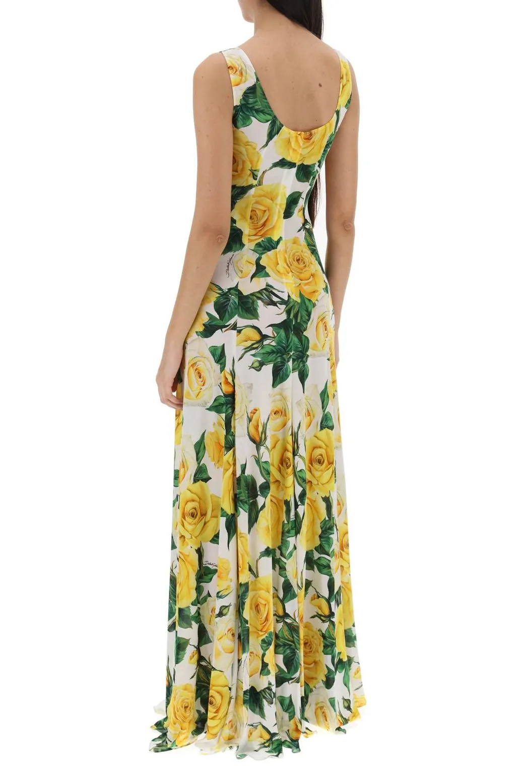 Rose Printed Sleeveless Maxi Dress