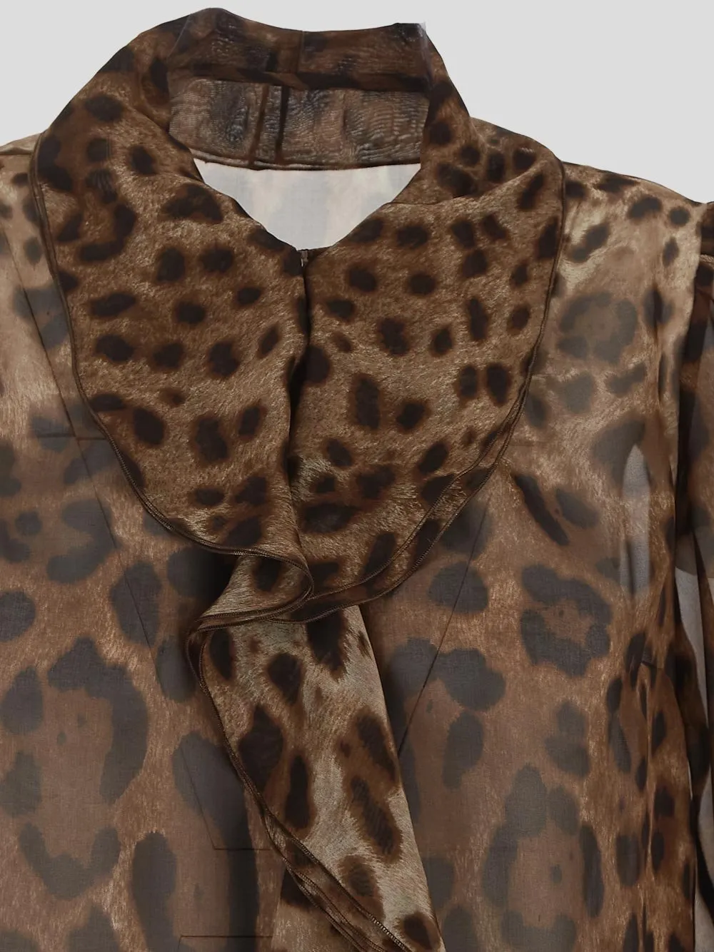 Leopard Print Long-Sleeved Blouse