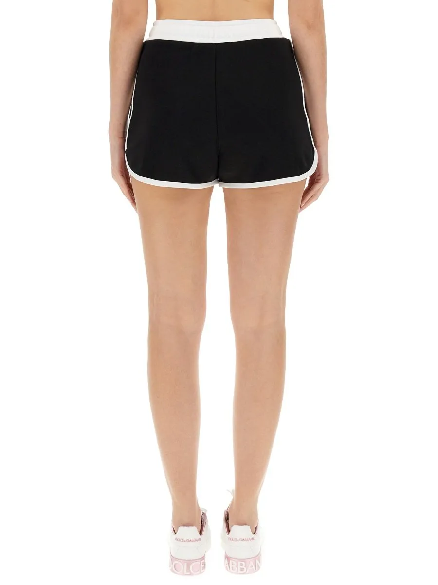 Dg Logo Embroidered Jersey Shorts