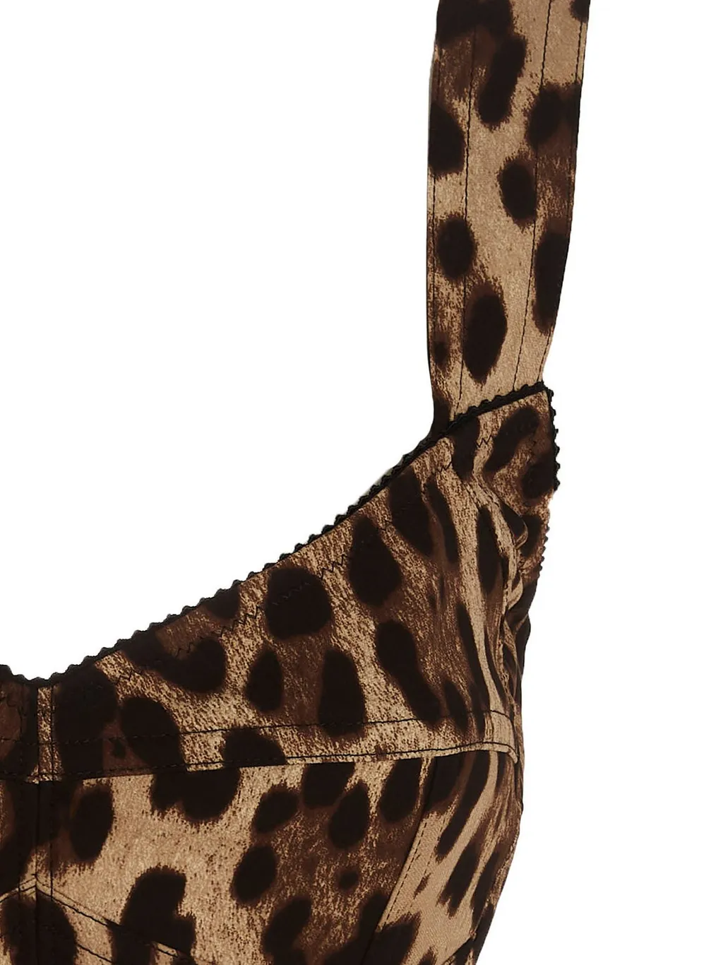 Leopard Printed Cropped Bustier Top