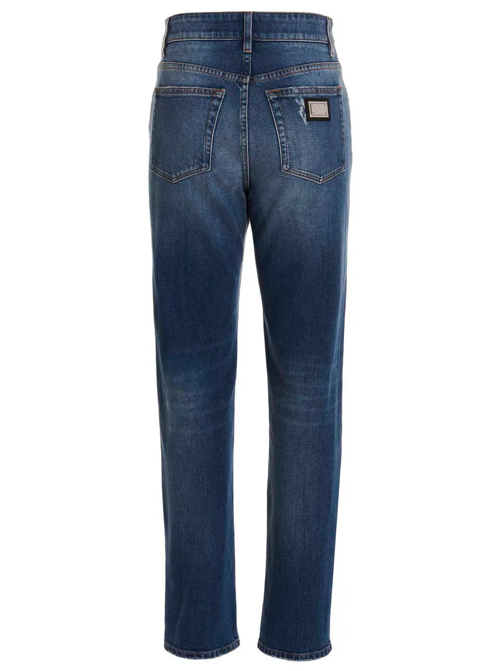 Distressed Straight Leg Jeans