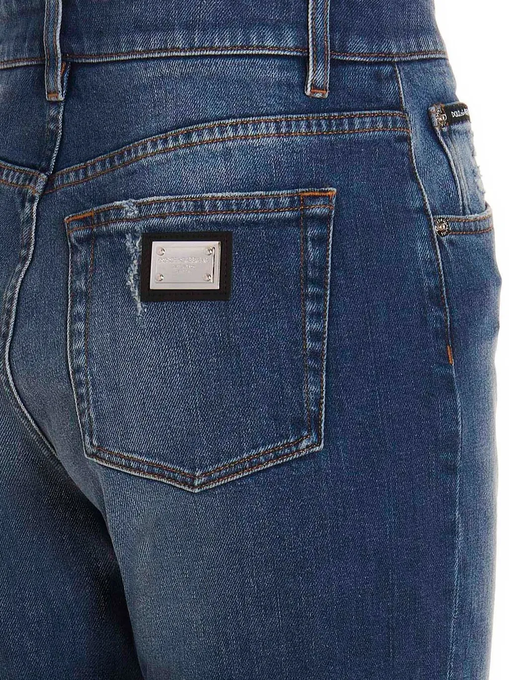 Distressed Straight Leg Jeans