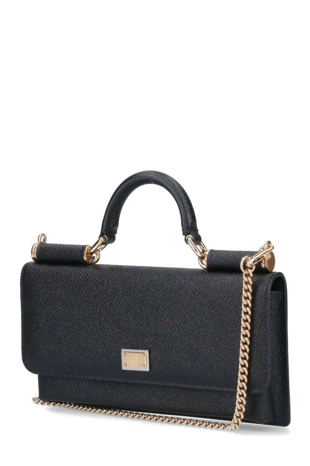 Logo Plaque Foldover Top Clutch Bag