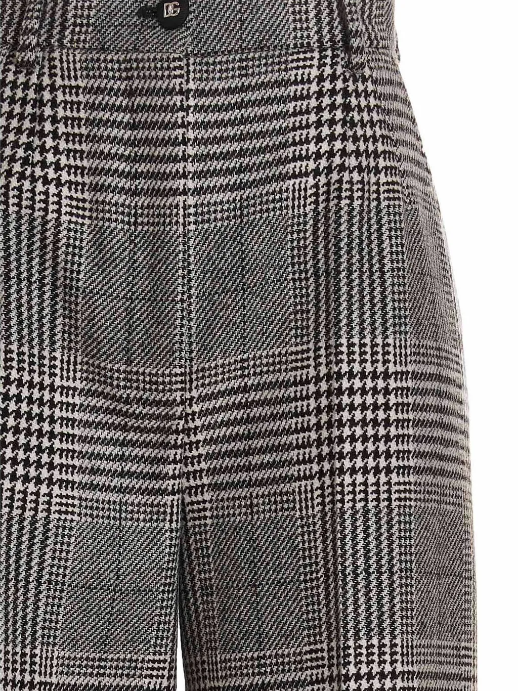 High Waist Flared Glen Plaid Pants