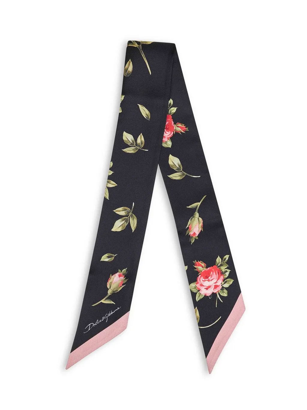 Rose Bouquet-Printed Twill Scarf