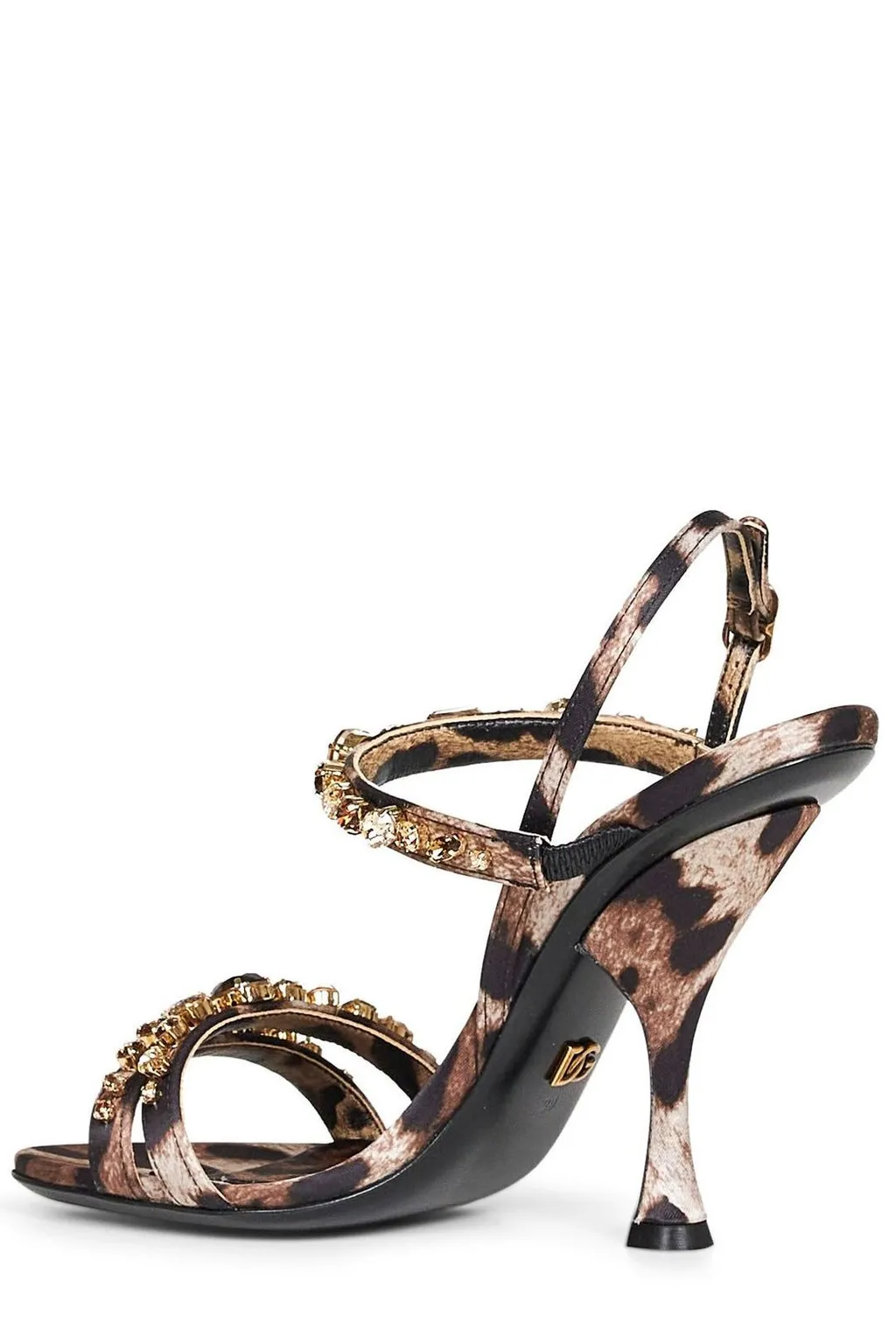 Dolce & Gabbana Embellished Leopard Printed Sandals