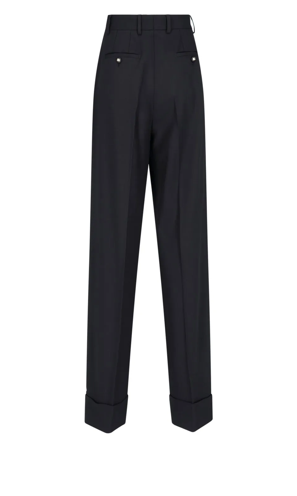 Wide-Leg Cuffed Trousers