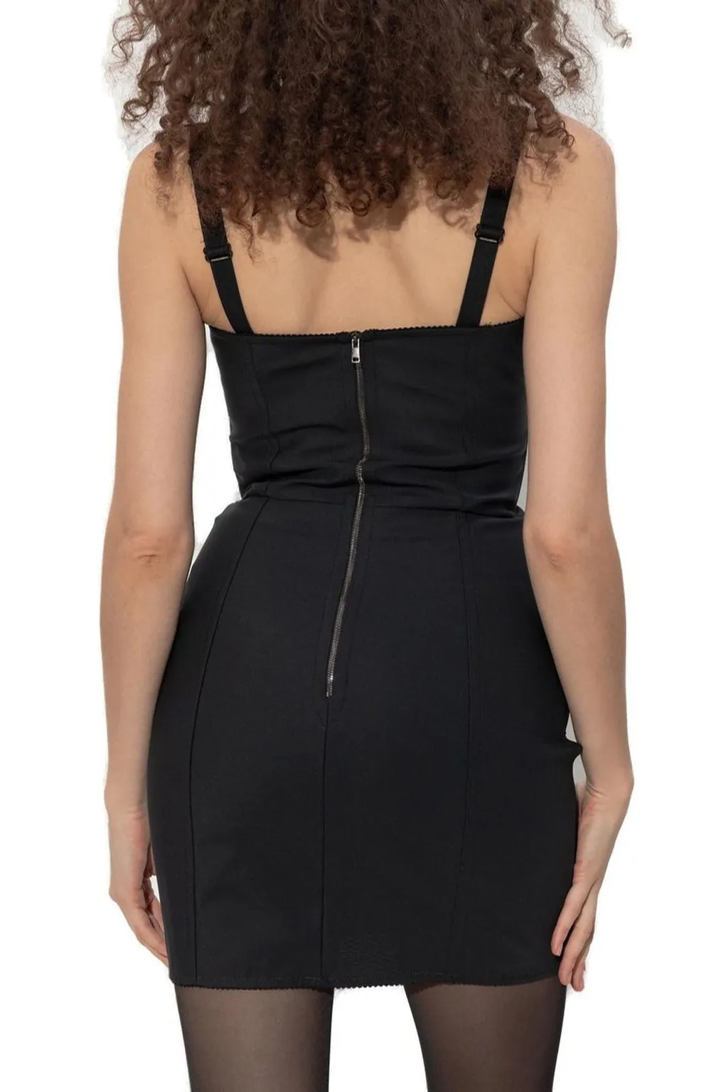 Lace Panelled Mini Strap Dress