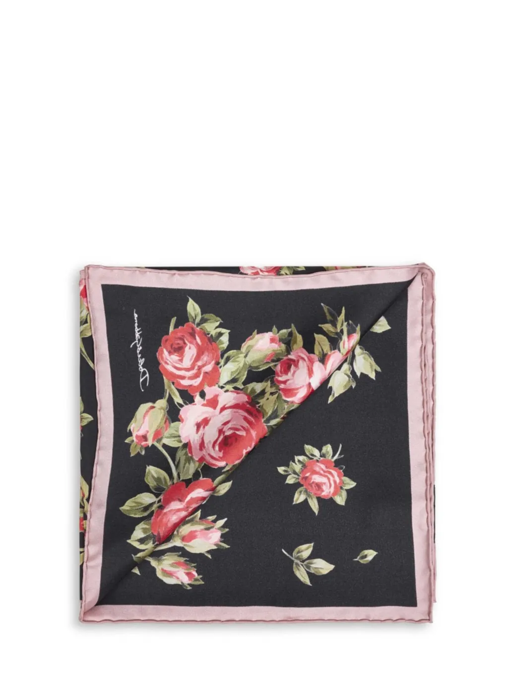 Rose Bouquet-Printed Twill Scarf