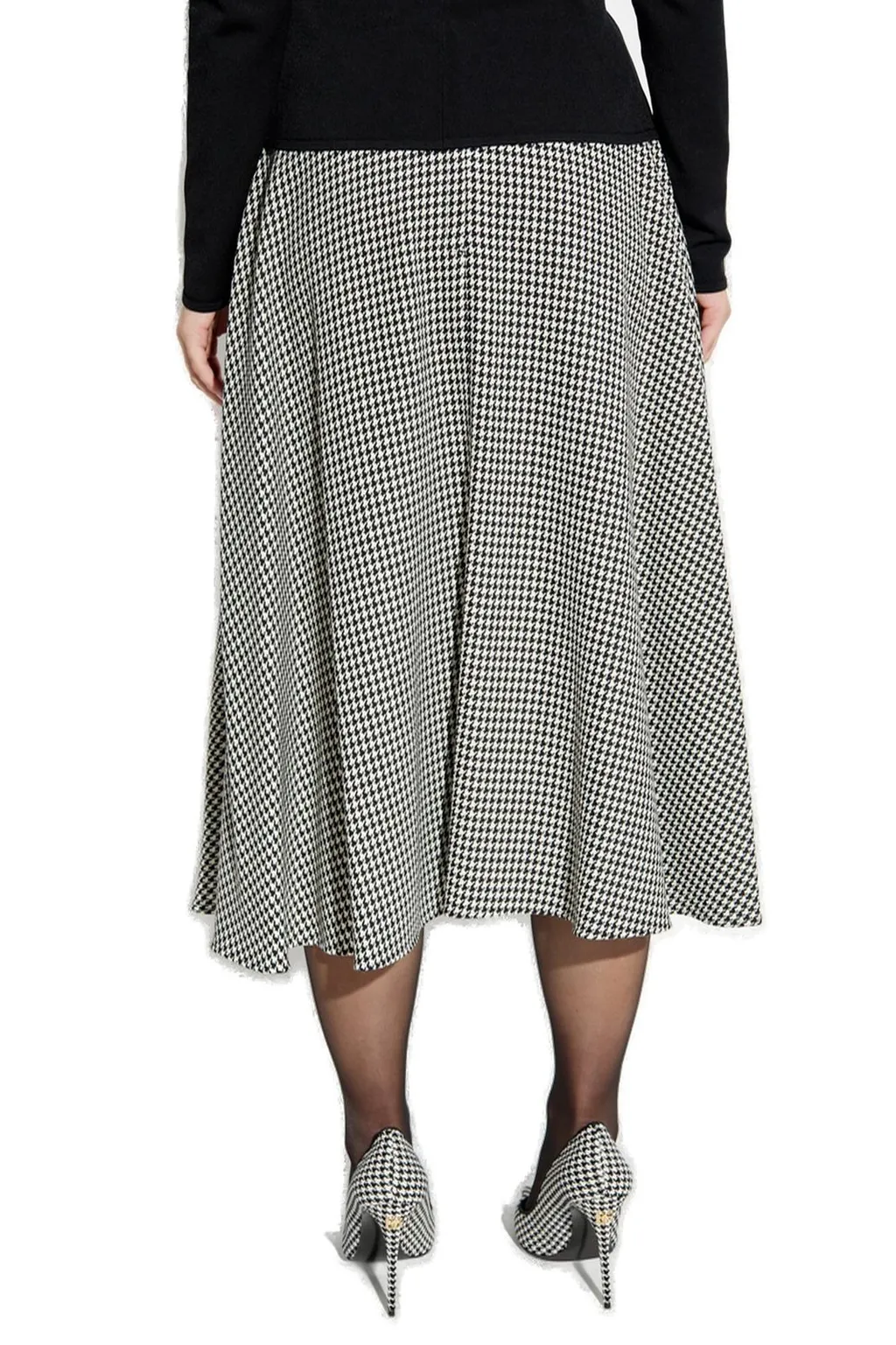 Houndstooth Midi Skirt