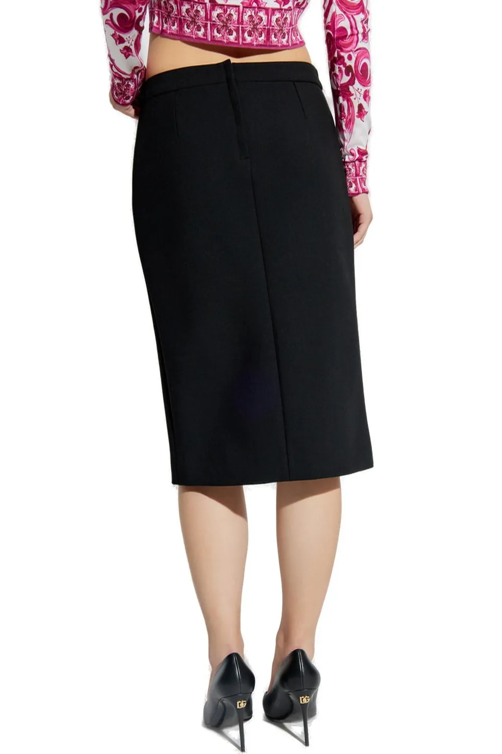 Front Slit Midi Pencil Skirt