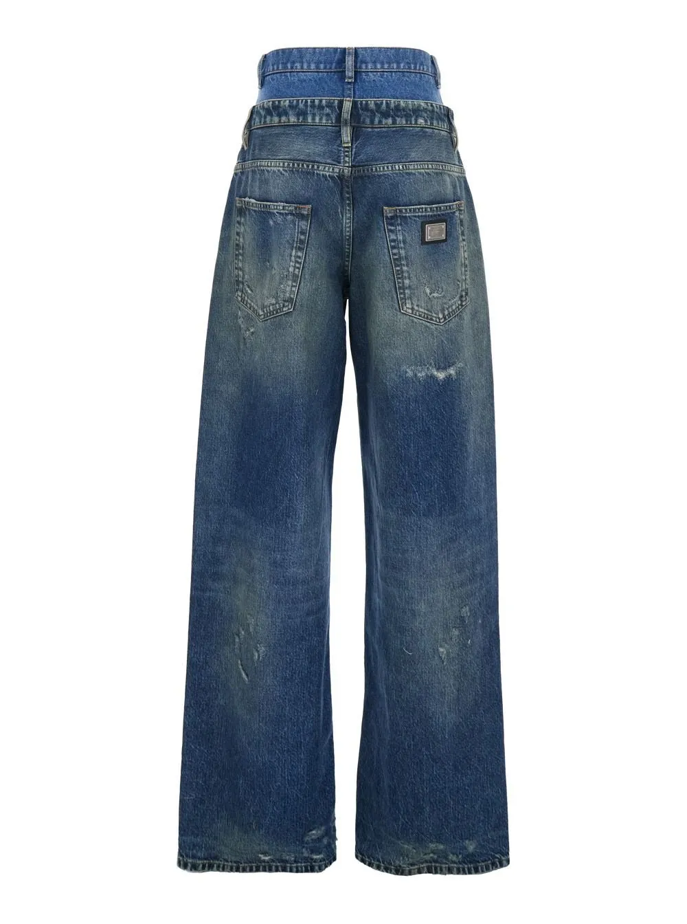Double-Waisted Wide-Leg Jeans