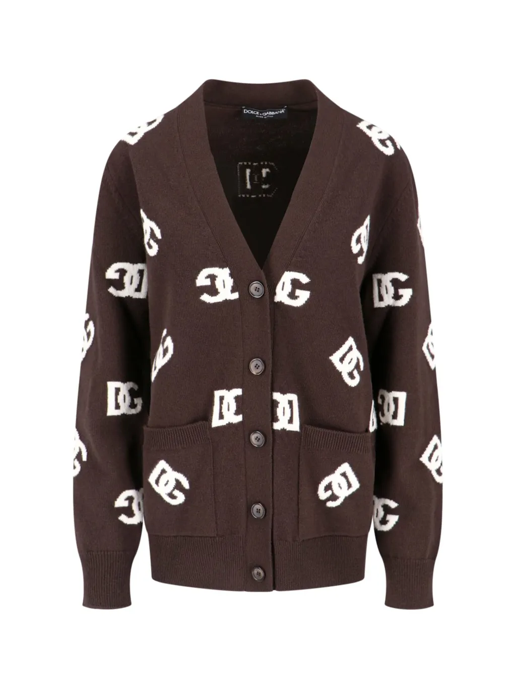 Dg Monogram V-Neck Cardigan