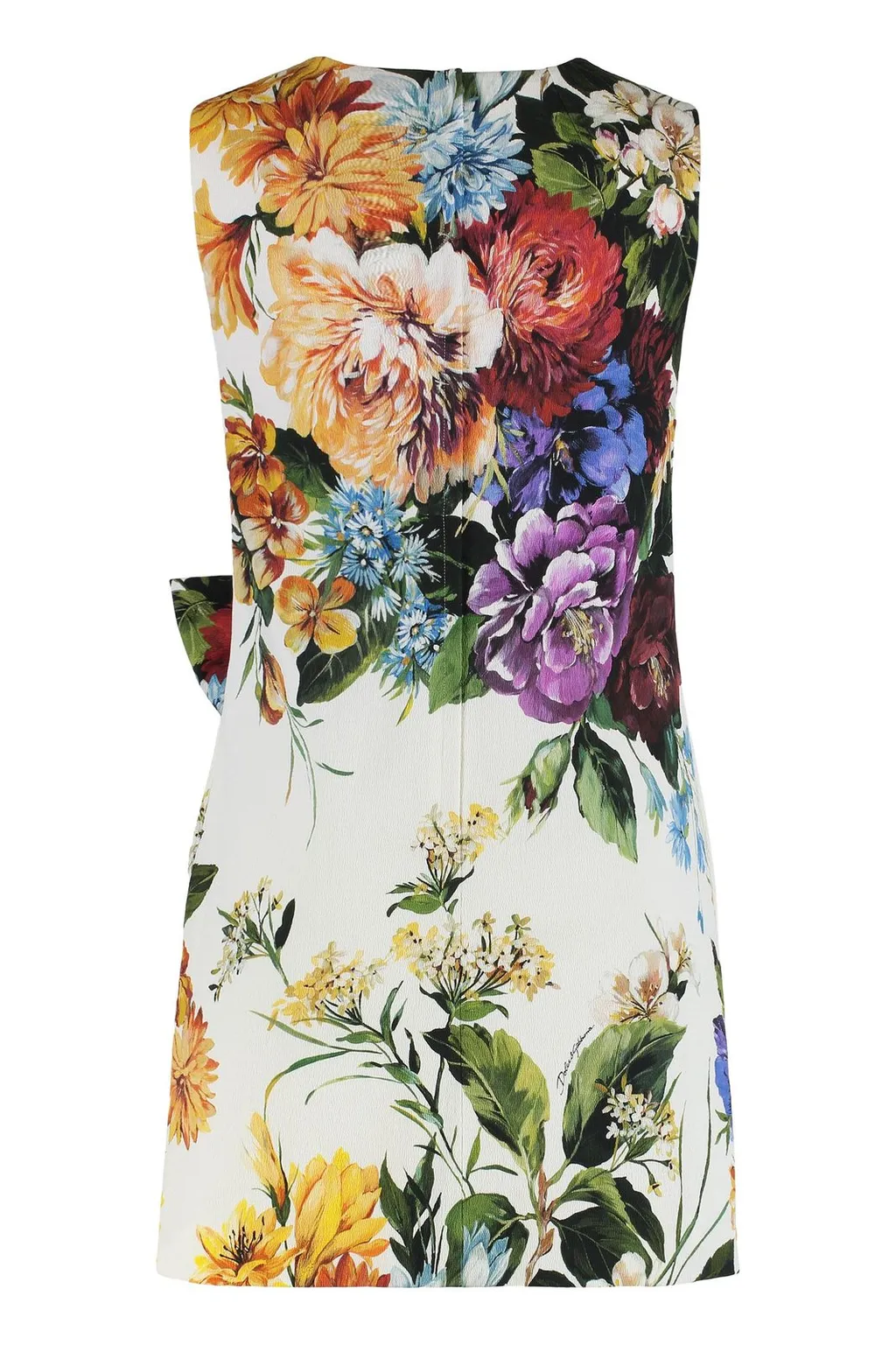 Flower Bouquet-Printed Sleeveless Dress