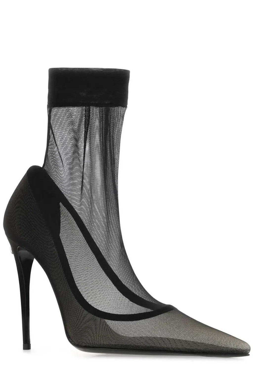 Pointed-Toe Logo-Plaque Ankle Boots