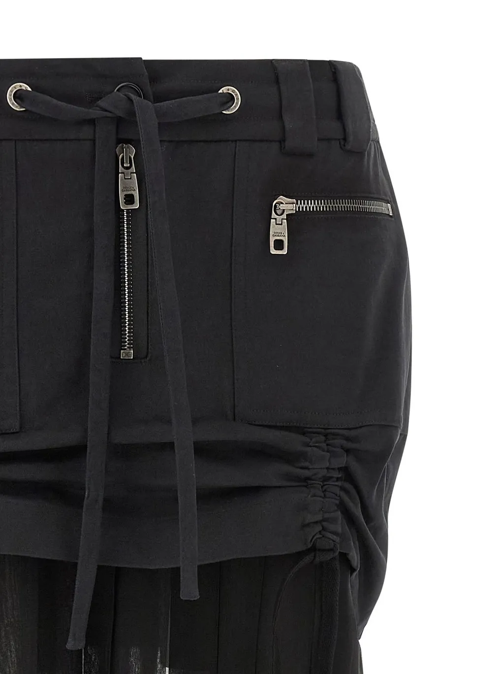Twill Chiffon Midi Skirt