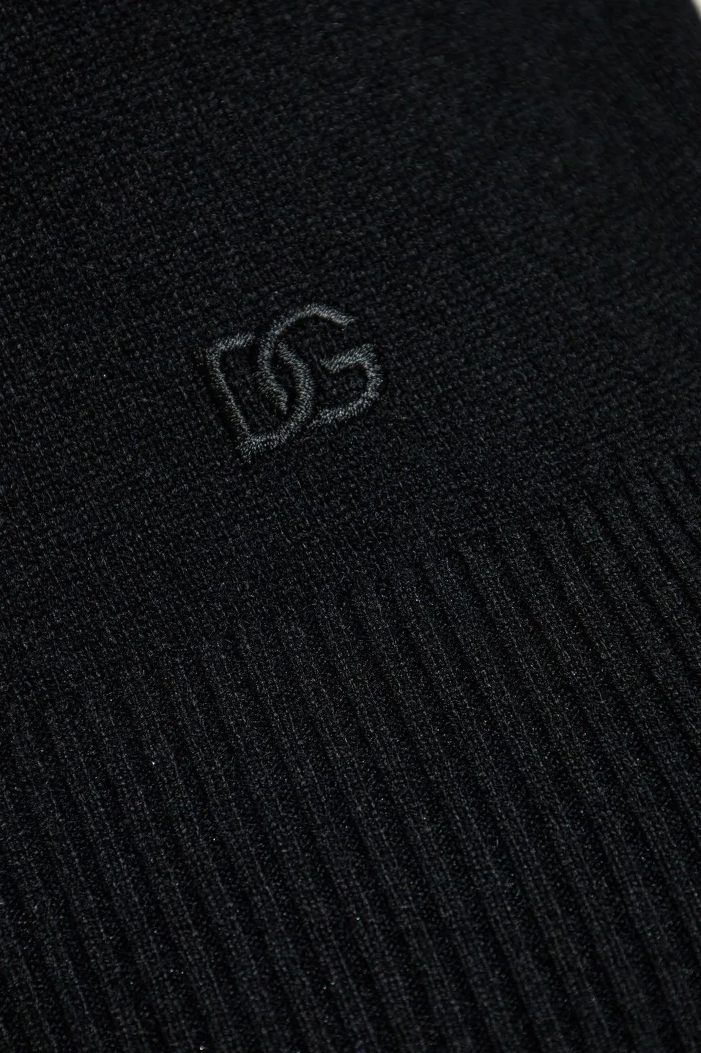 Dg Logo Embroidered Turtleneck Knitted Top