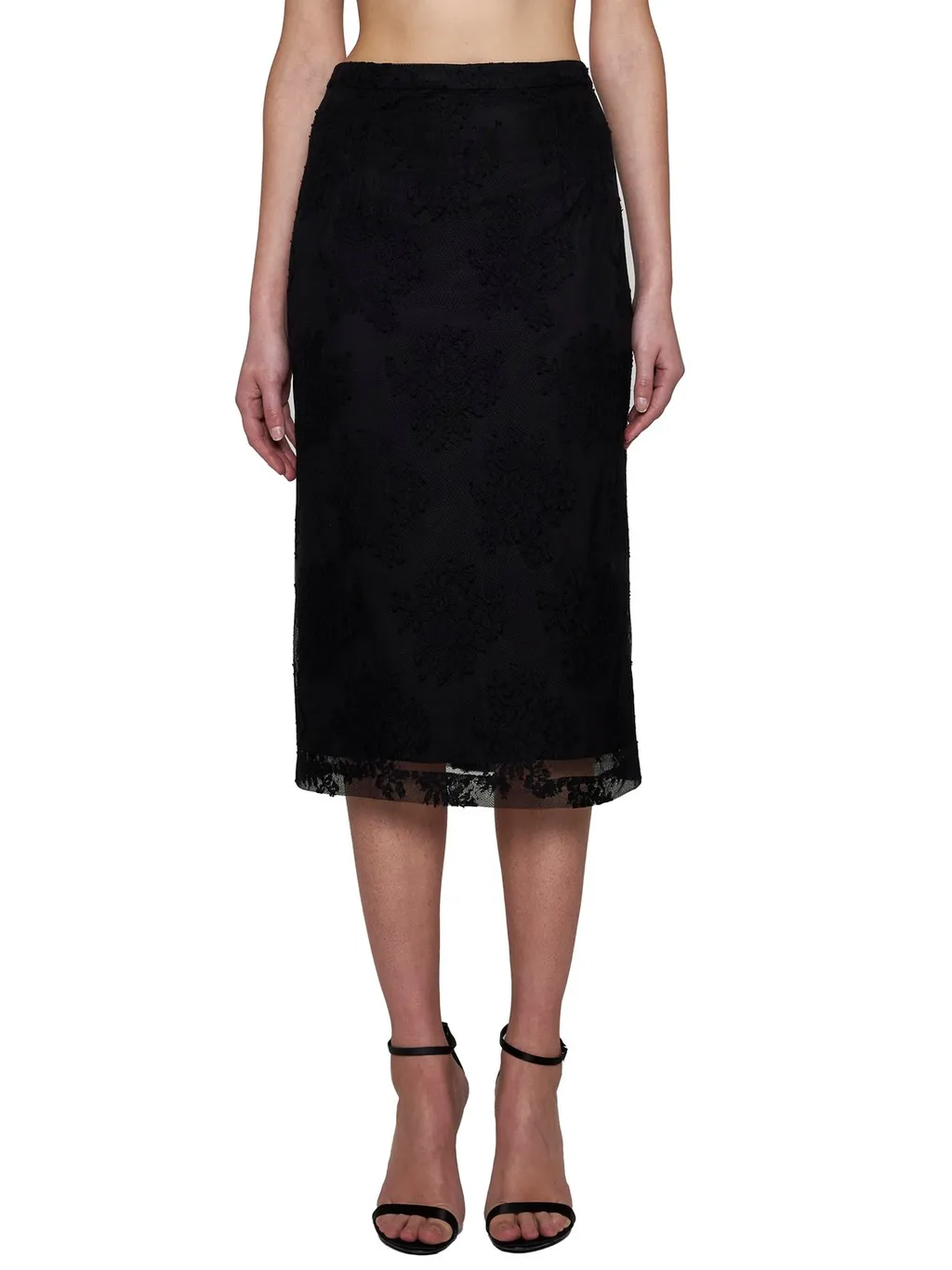 Midi Lace Pencil Skirt