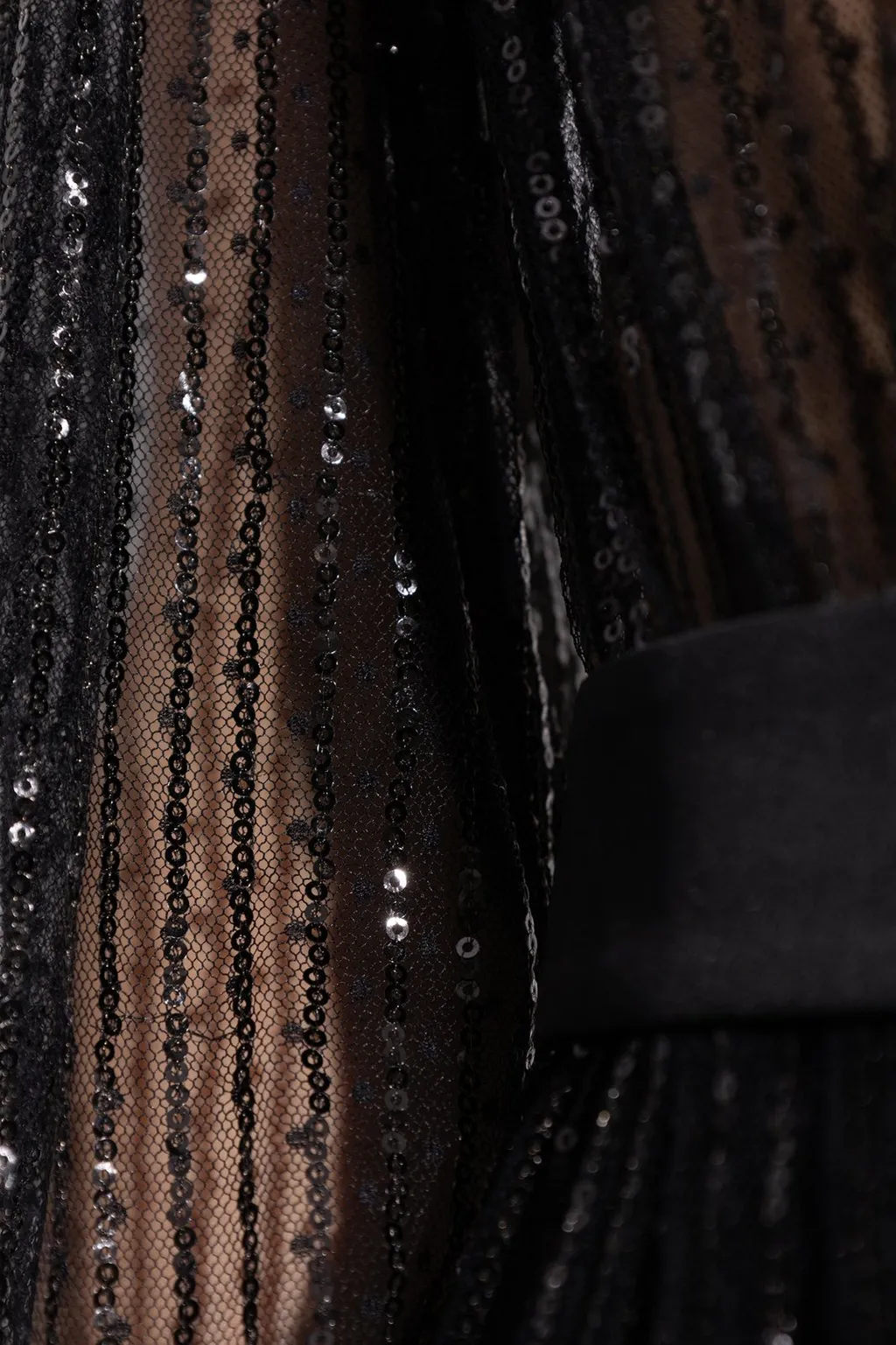 Sequin-Embellished V-Neck Midi Dress
