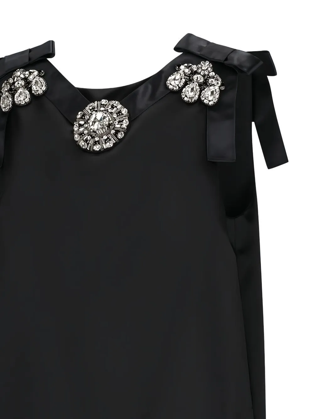 Embellished Mini Satin Dress
