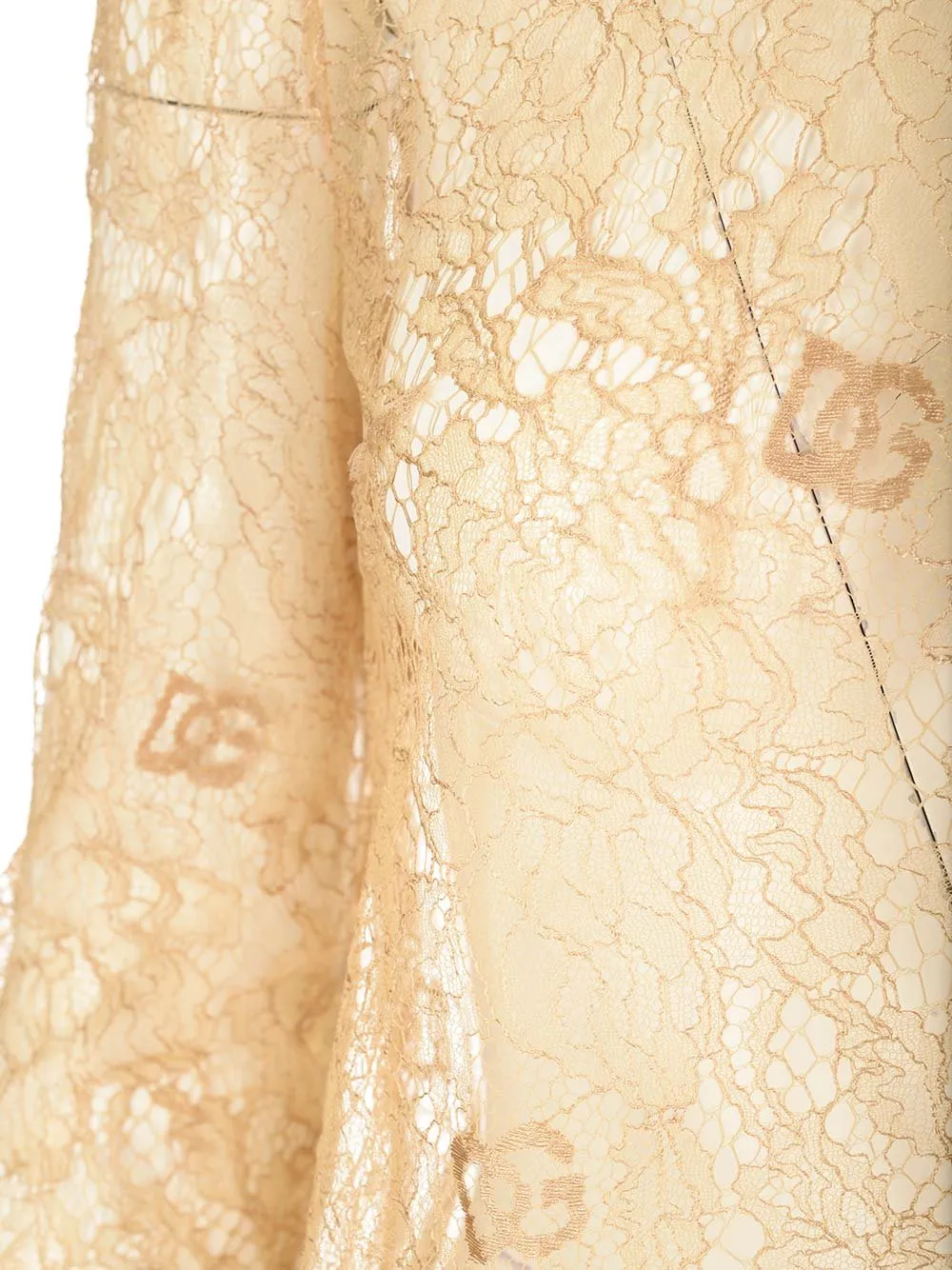 Sheer Lace Straight Hem Blouse