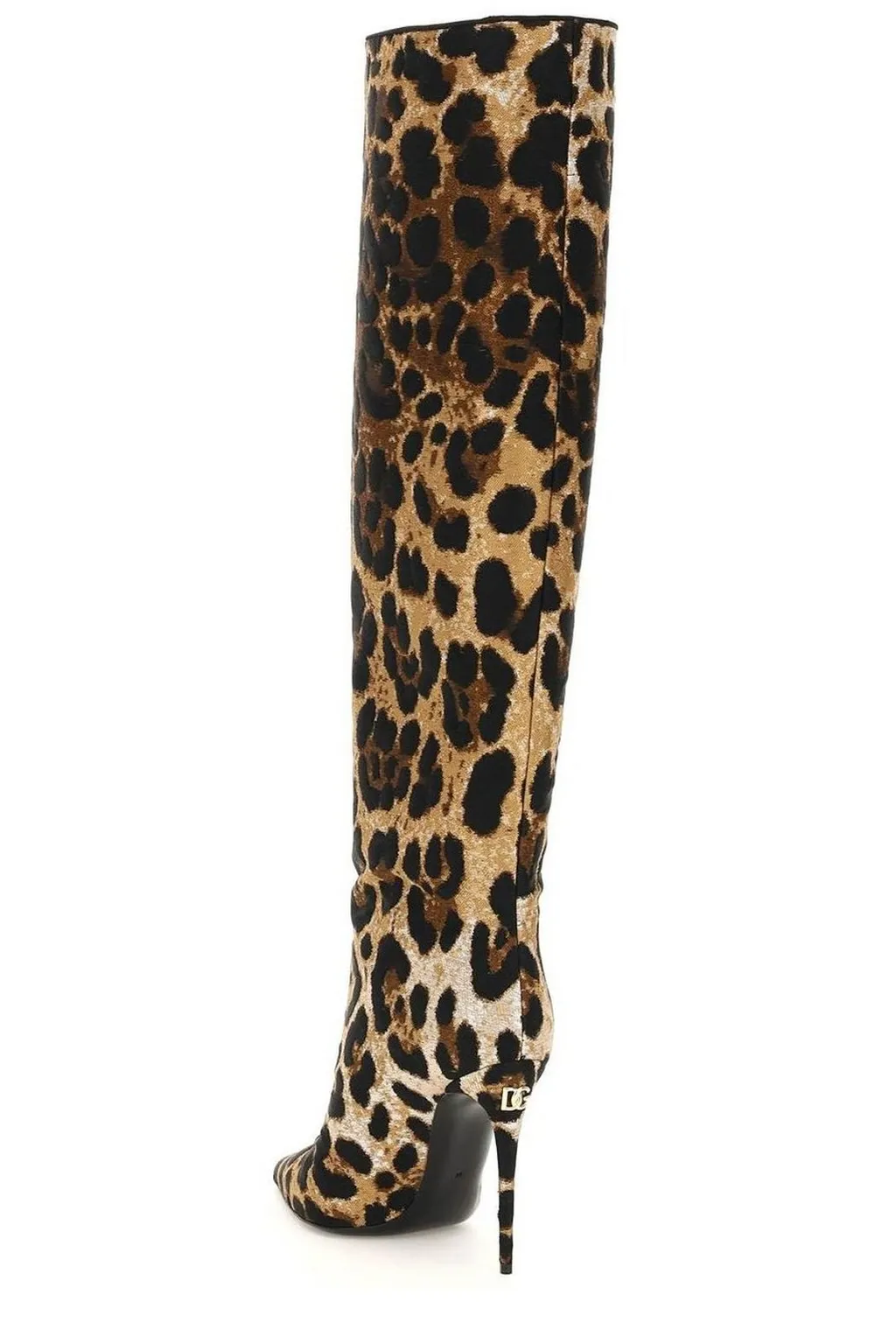 Leopard-Printed Jacquard Boots